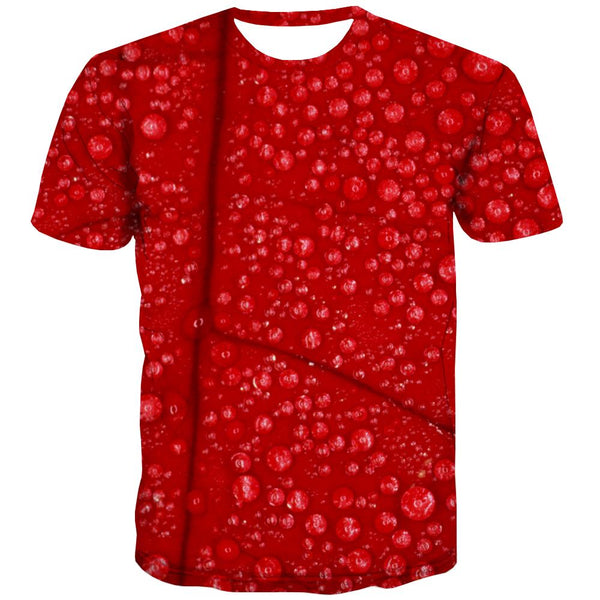
red water drop pattern shirts top tee special texture men art costume different Cool
                