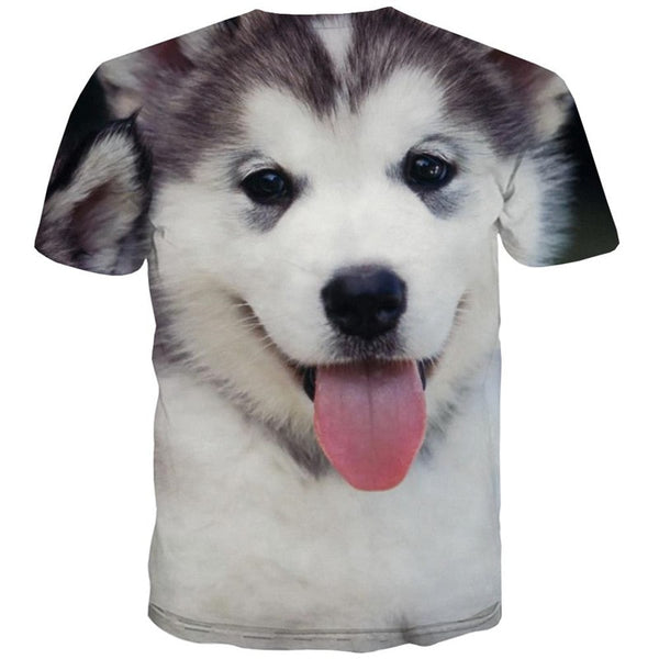 
Husky dog shirts Hip hop tshirt 3D Puppy Cute Pets art costume Casual big Smart Husky dogs men
                