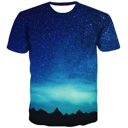 Galaxy T-shirt Men Space Tshirts Cool Harajuku Tshirts Novelty Funny Tshirts Casual Short Sleeve Full Print Unisex Tops O-neck - KYKU
