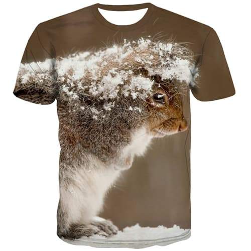 Animal T-shirt Men Mouse T shirts Funny Snowflake Tshirts Cool Harajuku Tshirts Casual Funny T-shirts Graphic Short Sleeve - KYKU