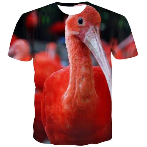 Animal T shirts Men Flamingo T shirts Funny Red T-shirts 3d Harajuku Tshirts Novelty Hip Hop Tshirt Anime Short Sleeve Punk Rock - KYKU