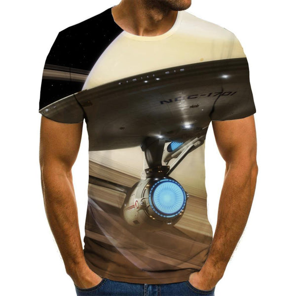 Airship tshirt Novelty 3D shirt air ship Cool men art costume flying ship