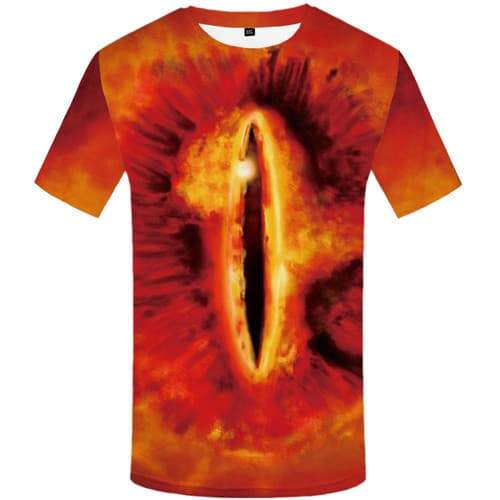 Eye T-shirt Men Flame Tshirts Cool Gothic T-shirts 3d Space Shirt Print Ink Tshirts Casual Short Sleeve Hip hop Unisex New - KYKU
