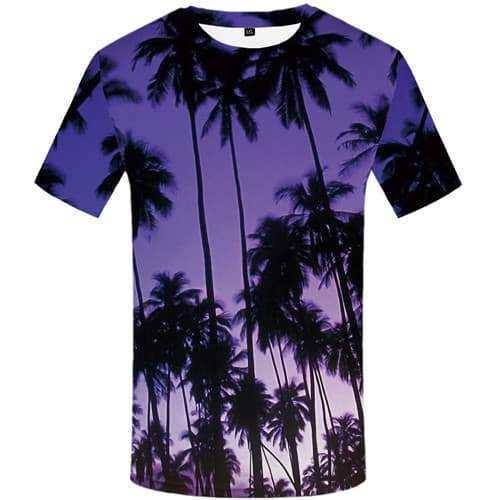 Forest T-shirt Men Tree Tshirt Printed Beach T-shirts 3d Purple Tshirts Novelty Short Sleeve Hip hop Men women New Slim Big Size - KYKU