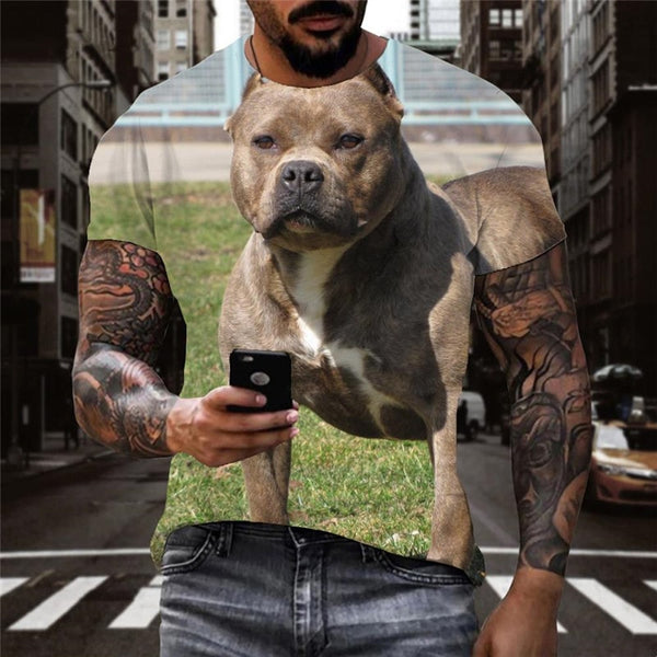
Bulldog t shirt dog Puppy Cute animal Hip hop tshirt 3D Casual big Smart dogs male art costume
                