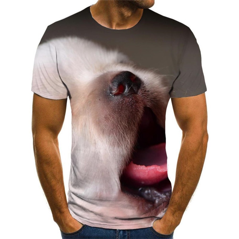 Little White dog shirts Puppy Cute Pets shirt tee art costume Casual big Smart dogs man