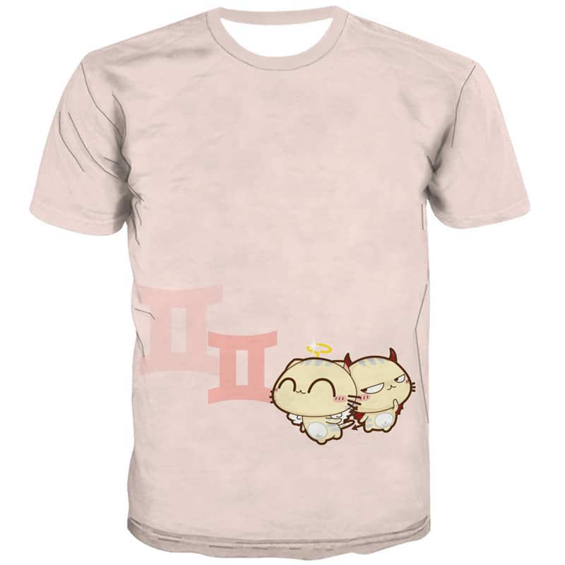 cute cat shirt abstract personality Hip hop tshirt 3D art costume Casual men fun geometric colorful art