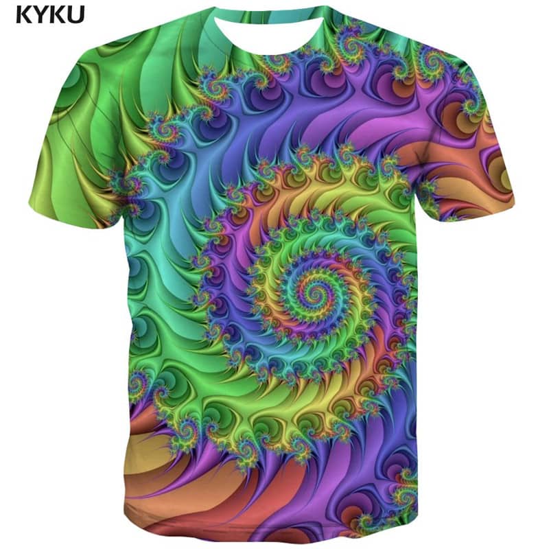 shirt abstract personality Casual shirt 3D men Cool fun geometric colorful art art costume
