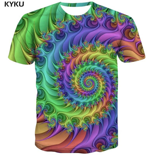 shirt abstract personality Casual shirt 3D men Cool fun geometric colorful art art costume
