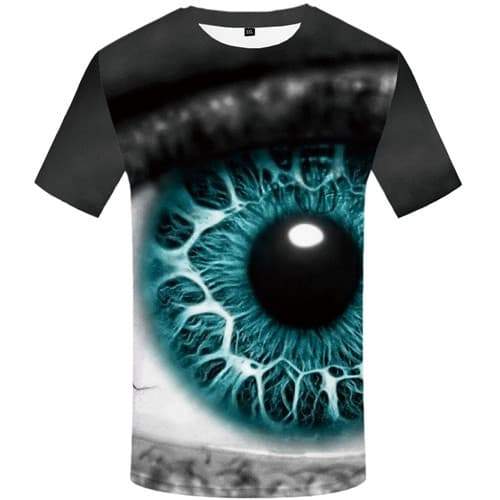 Eye T-shirt Men Lightning Tshirt Printed Rock Shirt Print Fantasy T-shirts Graphic Gothic Tshirts Novelty Short Sleeve Punk Rock - KYKU