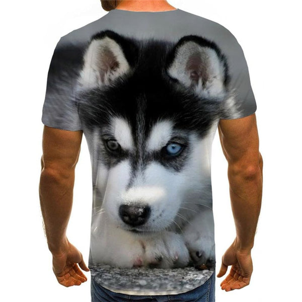 
shirts Husky dog Puppy Cute Pets Hip hop tshirt 3D art costume Casual men big Smart Husky dogs
                