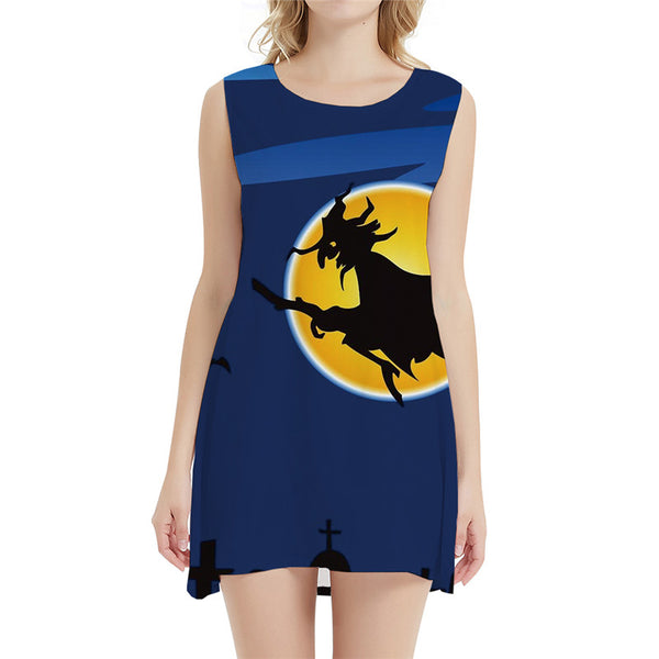 Halloween Dress Women Witch Ladies Dresses Moon Sundress Cosplay Short Evening Korean Style Womens Clothing Elegant