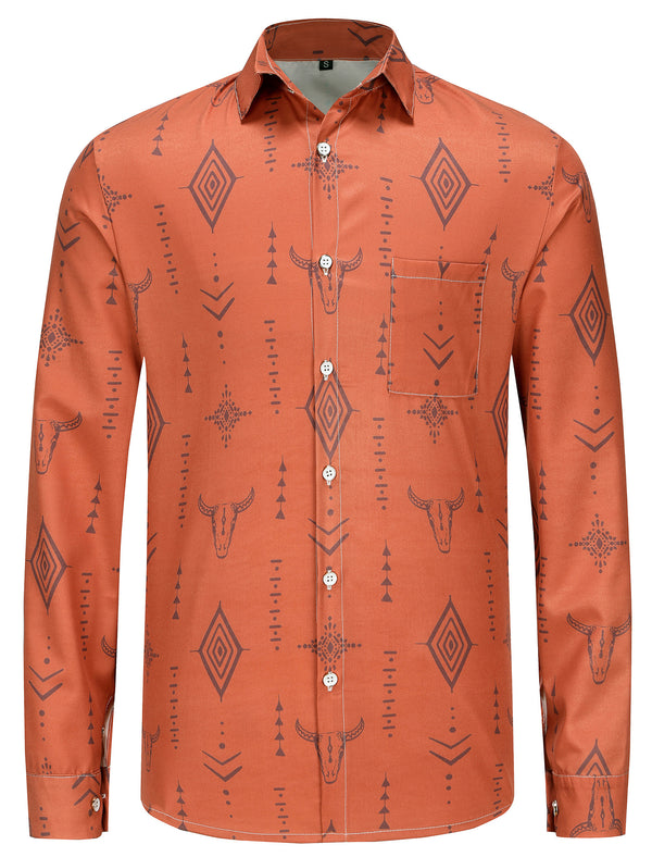 
KYKU Cowboy Shirts for Men Western Button Down Shirt Long Sleeve Dress Shirts Casual Clothing with Pocket
                