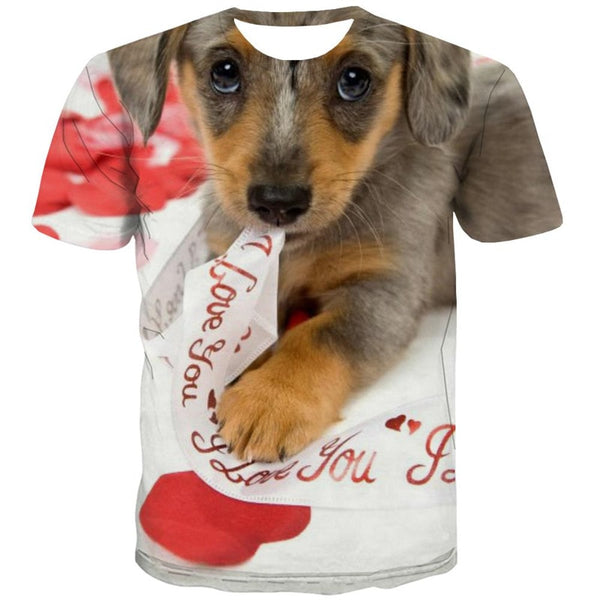 
dog t shirt Puppy Cute Pets t shirt 3D big Smart dogs art costume Cool men
                