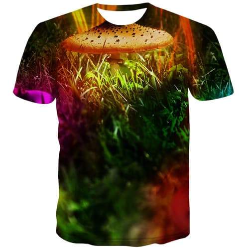Mushroom T-shirt Men Weed T-shirts 3d Harajuku Tshirts Novelty Colorful Tshirts Casual Gothic T-shirts Graphic Short Sleeve - KYKU