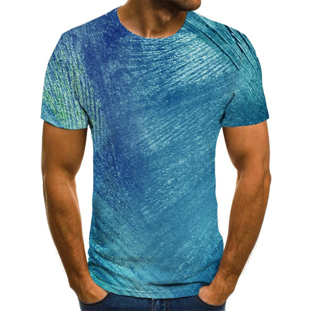 blue gradient irregular texture shirt special texture tee shirt different Cool art costume men