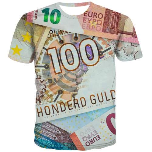 Money T-shirt Men Harajuku T-shirts 3d Netherlands T shirts Funny Metal Tshirt Printed Gothic Tshirts Casual Short Sleeve - KYKU