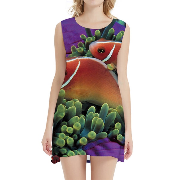 Fish Dress Women Purple Sundress Harajuku Tank Jellyfish Korean Style Animal Sexy Womens Clothing Vintage