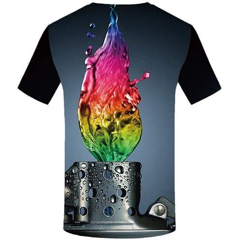 
Rainbow T shirts Men Colorful Tshirts Casual Graffiti Tshirts Novelty Abstract Tshirt Printed Gothic Shirt Print Short Sleeve - KYKU
                