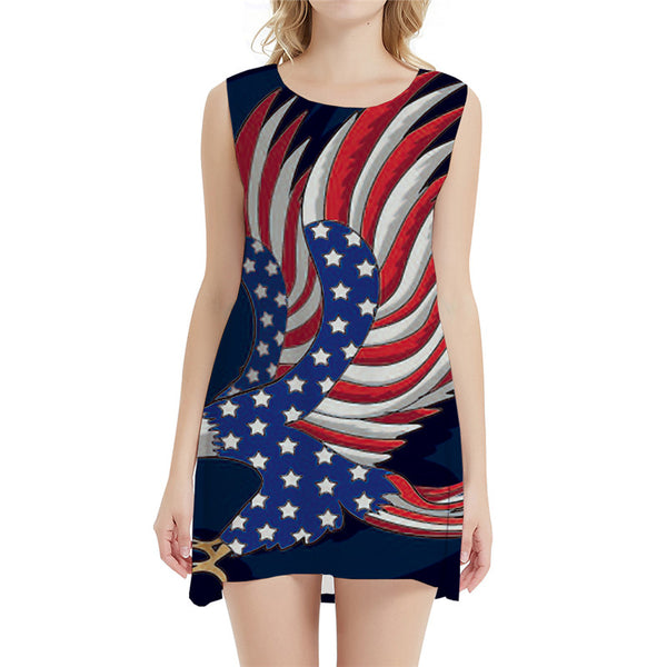 
Eagle Dresses Women American Flag Bodycon Dress Animal Halter Sleeveless Usa Sundress Harajuku 3d Print Womens Clothing
                