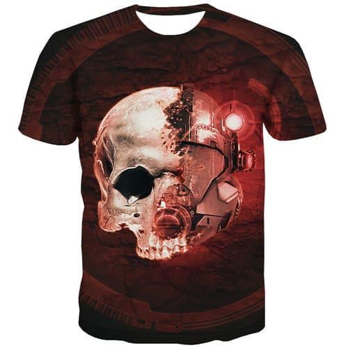 Skull T shirts Men Monster Tshirts Casual Military Tshirt Printed War Tshirt Anime Metal T-shirts 3d Short Sleeve Full Print - KYKU