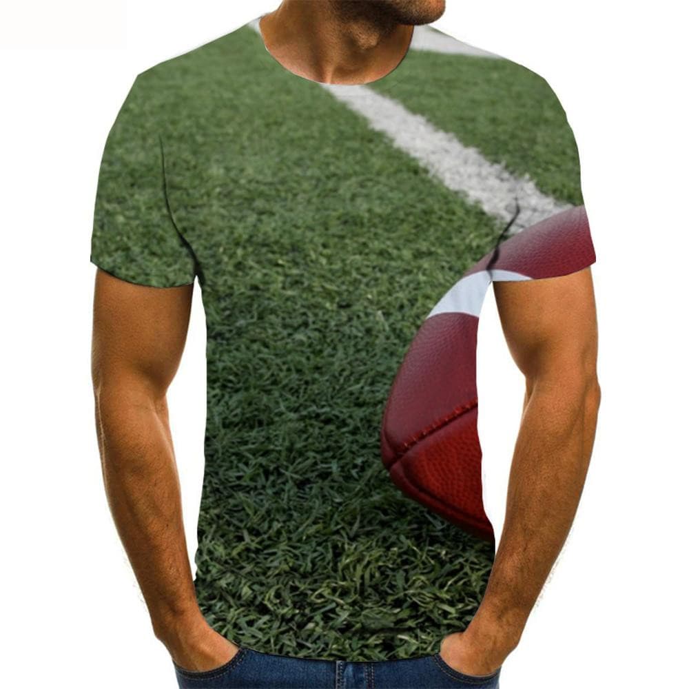 Football T shirt Men Lawn Tshirts Casual Hip Hop Tshirt Printed Short Sleeve