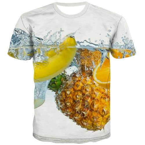 Pineapple T shirts Men Fruit T-shirts 3d Harajuku T-shirts Graphic Beer Tshirt Anime White Tshirts Novelty Short Sleeve Hip hop - KYKU