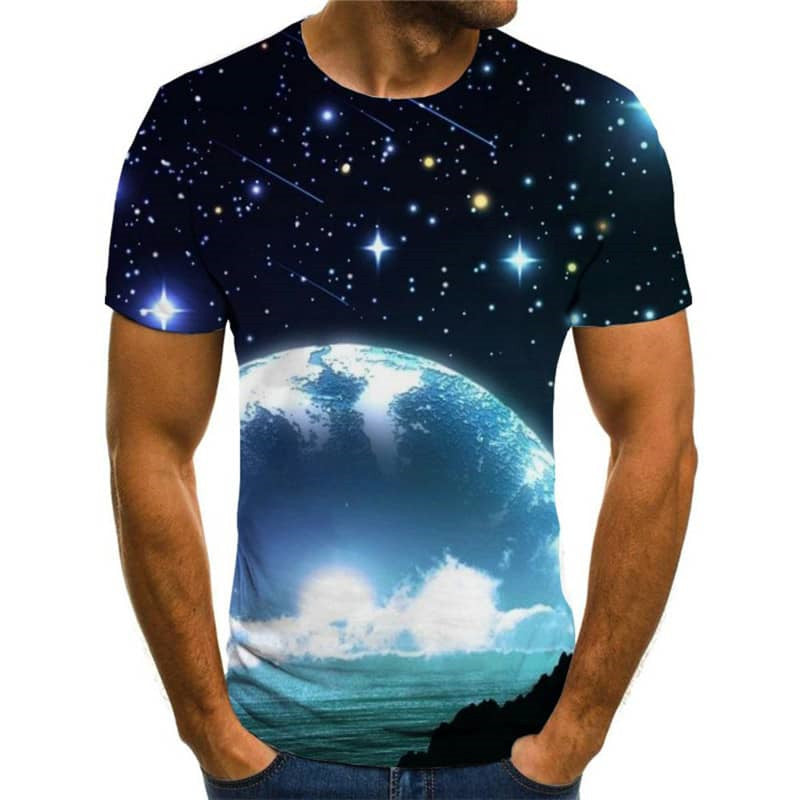 tshirt abstract  personality 3D tshirt  Cool men's fun geometric colorful art art costume