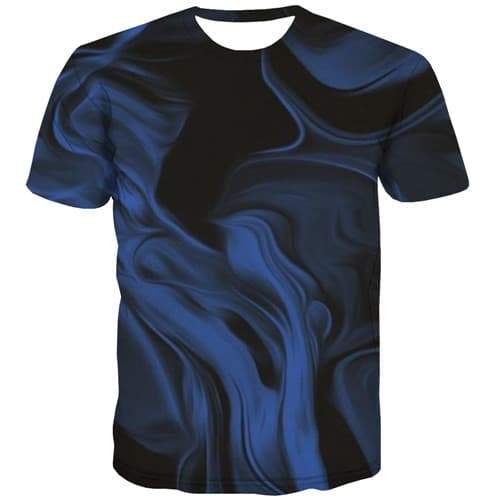 Psychedelic T-shirt Men Abstract T-shirts Graphic Nebula Tshirt Printed Blue T shirts Funny Retro Tshirts Novelty Short Sleeve - KYKU