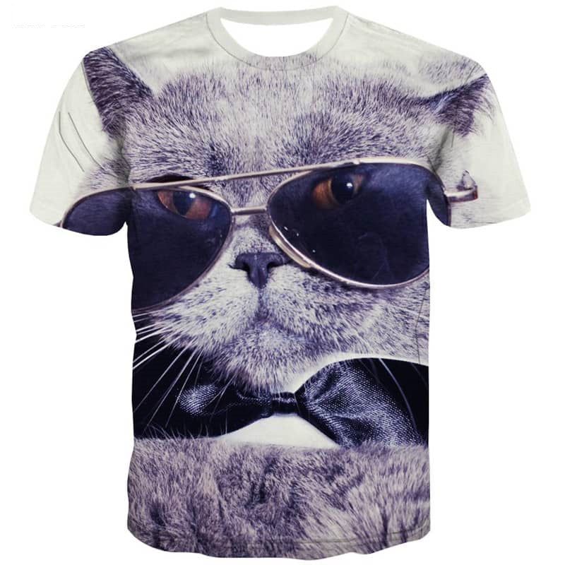 t shirt kitten cat 3D tshirt pet art costume men Casual