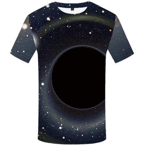 Galaxy Space T shirts Men Black Hole Tshirts Casual Psychedelic T-shirts Graphic Black Tshirts Cool Nebula Tshirt Printed - KYKU