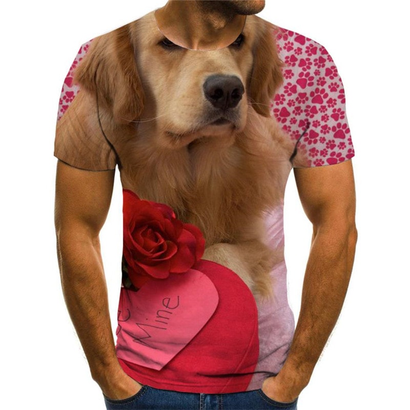 tshirt dog Puppy Cute Pets Novelty 3D shirt Cool men big Smart dogs art costume