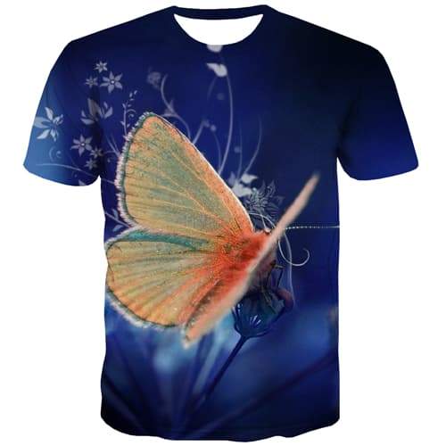Butterfly T-shirt Men Colorful Tshirts Novelty Hip Hop T-shirts 3d Harajuku Shirt Print Street Tshirt Printed Short Sleeve - KYKU