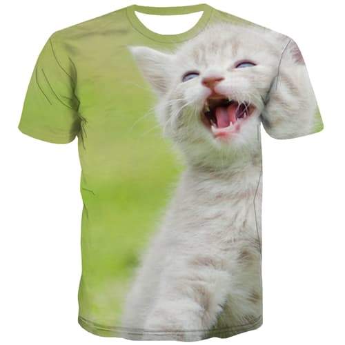Cat T shirts Men Animal T-shirts Graphic Cartoon Tshirt Printed Lovely T-shirts 3d Hip Hop Tshirt Anime Short Sleeve Punk Rock - KYKU