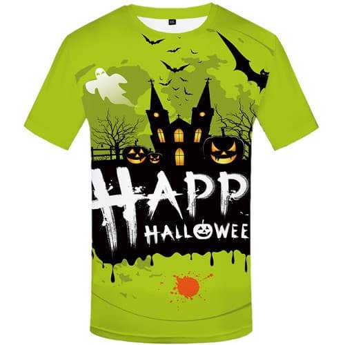 Halloween T-shirt Men Pumpkin T-shirts Graphic Cosplay Shirt Print Party Tshirts Cool Happy Tshirt Printed Short Sleeve Hip hop - KYKU