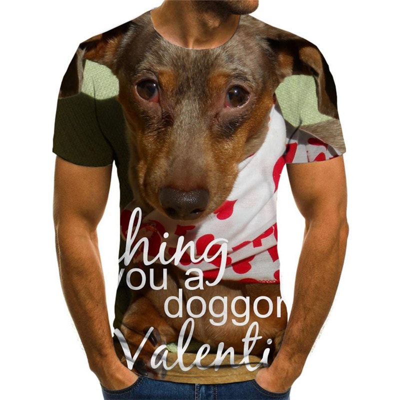 t shirt dog Puppy Cute Pets Hip hop tshirt 3D Cool big Smart dogs men art costume