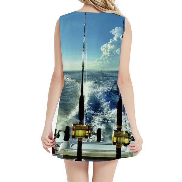 
Fish Dress Women Tracksuits Sexy Wave Vestido Sexy Fisherman Party Fishing Office Womens Clothing Elegant
                