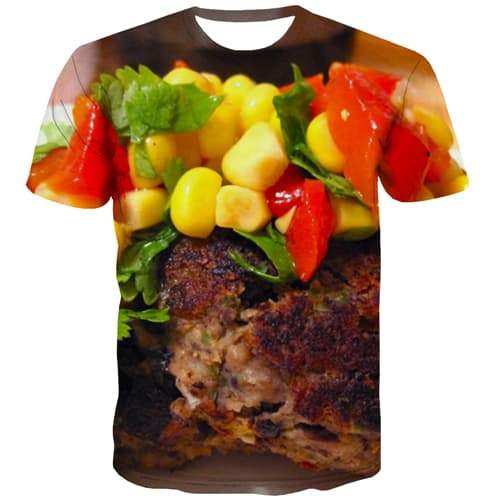 Food T shirts Men Harajuku Tshirts Novelty Hip Hop Tshirt Printed Leisure Tshirts Cool Street T shirts Funny Short Sleeve - KYKU