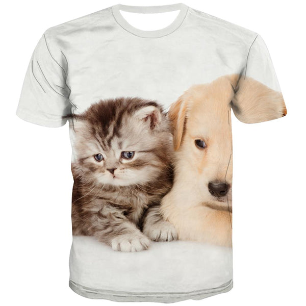 
t shirt animaltop tee docile petsmen art costume cat and dog Cool
                