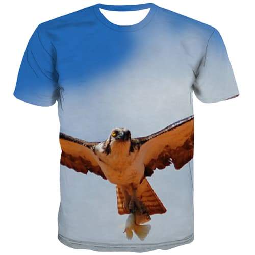 Eagle T-shirt Men Bird Tshirt Printed Harajuku Tshirts Cool Anime Tshirt Anime Funny T shirts Funny Short Sleeve Punk Rock - KYKU