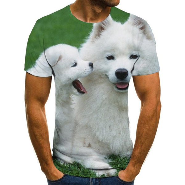
t shirts Little White dog tee shirt Puppy Cute Pets man art costume big Smart dogs Cool
                