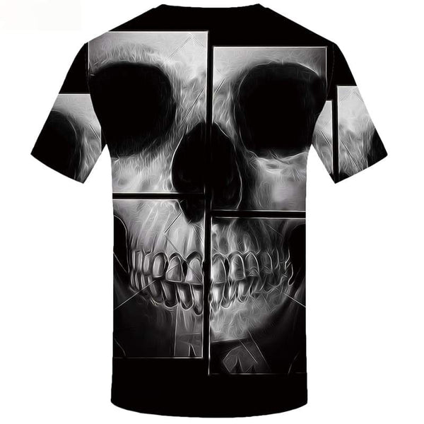
Skull T-shirt Men Lattice Tshirts Casual Black T-shirts 3d Punk Rock Tshirts Cool Short Sleeve Fashion Mens Tee O-neck Sport
                