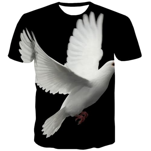 Animal T shirts Men Bird T-shirts 3d Black And White Tshirt Printed Hip Hop T-shirts Graphic Harajuku T shirts Funny - KYKU