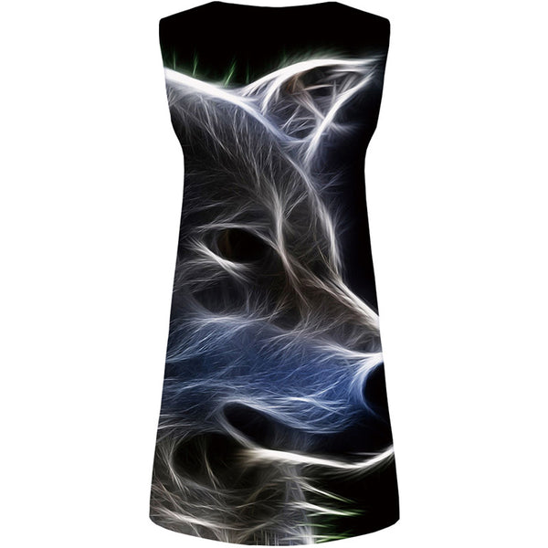 
Wolf Dress Women Black 3d Print Animal Boho Fantasy Vestido Sexy Gothic Office Womens Clothing Vintage
                