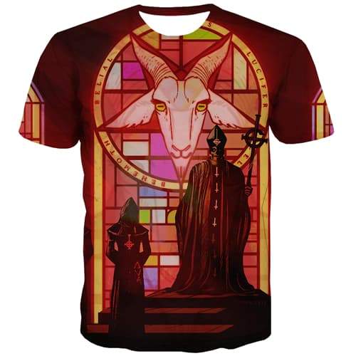 Animal T-shirt Men Sheep T shirts Funny Skull Tshirt Anime Hip Hop Tshirts Cool Art Tshirt Printed Short Sleeve Hip hop Unisex - KYKU