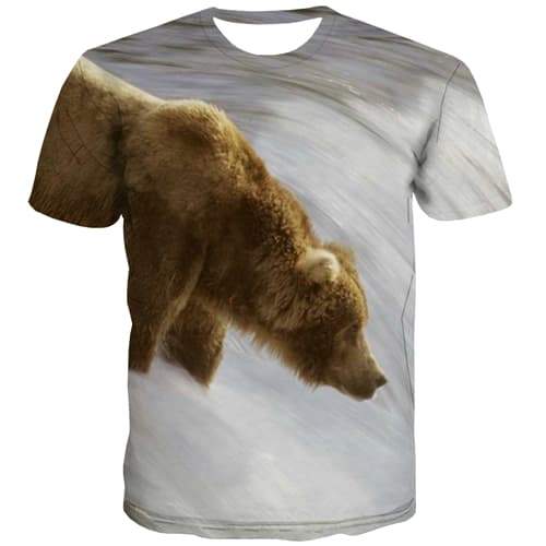Bear T shirts Men Russia T shirts Funny Animal Tshirts Casual Funny Tshirt Anime Street T-shirts Graphic Short Sleeve Fashion - KYKU