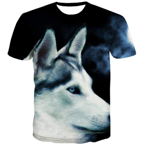 Animal T-shirt Men Wolf Tshirt Printed Funny Shirt Print Harajuku T-shirts Graphic Street T-shirts 3d Short Sleeve Hip hop Men - KYKU