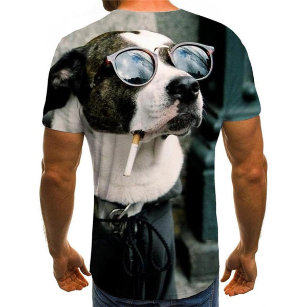 
dog t shirts 3D tshirt Puppy Cute animal art costume big Smart dogs Casual men's
                