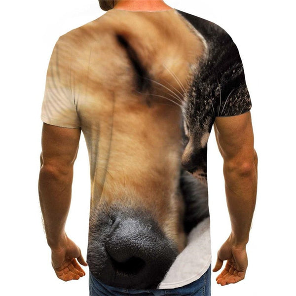 
t shirt animal t shirt 3D docile pets cat and dog art costume men Cool
                
