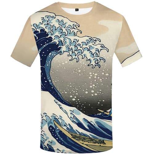 Wave T-shirt Men Harajuku T-shirts 3d Ferry Shirt Print Character Tshirts Novelty Short Sleeve Hip hop Men/women Tee O-neck - KYKU